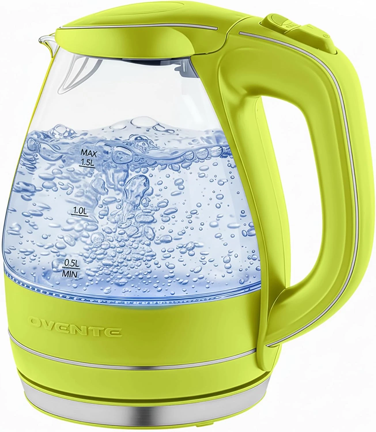 Electric Kettle, 1.5L Borosilicate Glass Countertop Water Heater and Boiler for