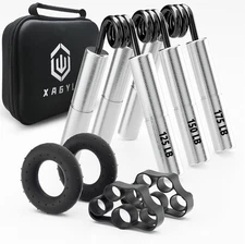 Professional Hand Grip Strengthener Trainer Kit, 50-175LB Metal Silver 