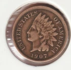 US Rare Old West 1907 Indian Head Penny Coin American Collection Shield Cent USA