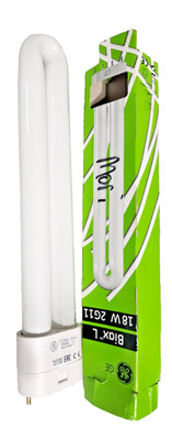 (QTY:4)OEM GE BIAX L 18W 2G11 Compact Fluorescent Lamp 4-Pin Bulb 4000k Energy A