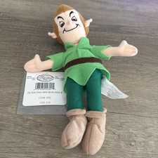 The Disney Store Peter Pan Mini Bean Bag 8  Plush NOS With Tags