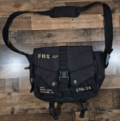 Vintage Fox Racing Shoulder Laptop Bag Y2K Grunge Distressed Adjustable