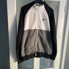 Nike black white grey Chariot Fleece Tracksuit Jacket. UK men's size M