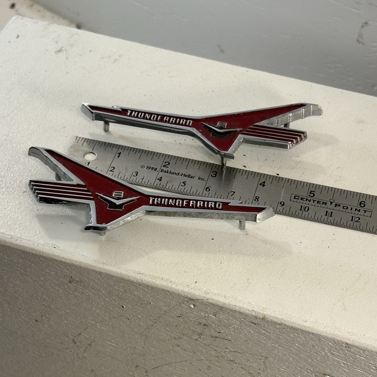 Original OEM Ford Thunderbird Fender Emblem V8 1956-57 BJ-16228-A