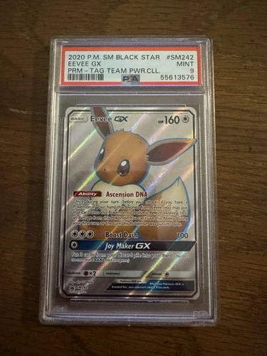 Pokemon Eevee GX 2020 Sun & Moon Black Star Promo Full Art #SM242 PSA 9 Mint