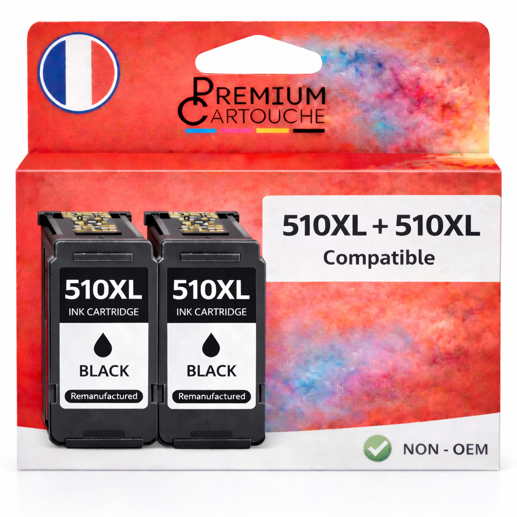 Cartouche PG510 noir pack de 2 encre compatible imprimante jet d'encre