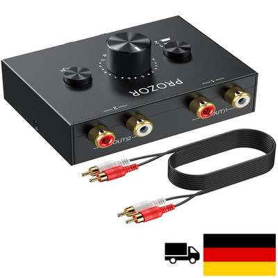 Stereo Audio Switcher | 2-in-1 RCA-Wechsler | Lautstärkeregler
