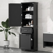 Bathroom Storage Cabinet With Two Different Size Drawers and Adjustable Shelf