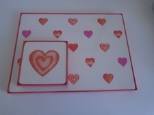 Laura Ashley Hearts Placemats and Coaster set Brand New in Box