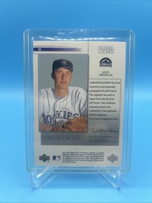 Upper Deck 2002 Prospect Premieres Future Gems Jeff Francis #90 Auto Rockies