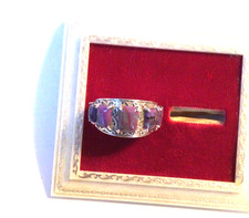 FELICIA DESIGN Signed FD STERLING SILVER PURPLE & GREEN TURQUOISE GEMSTONE RING