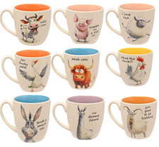 The Funny Farm Mugs - Various Farm Animal Pun 9cm Cow, Sheep, Pig, etc Mugs