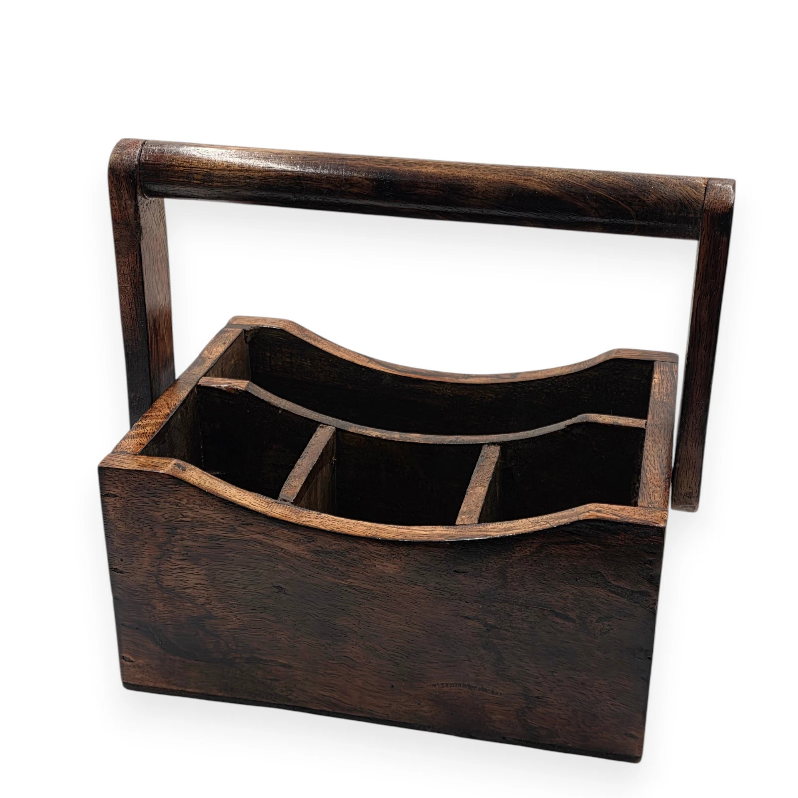 Wood Cutlery Holder Kitchen Utensil Organizer Storage Caddy Box Silverware Tray