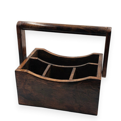 Holz Besteck Halter Küchenutensilien Organizer Aufbewahrung Caddy Box Silberbesteck Tablett