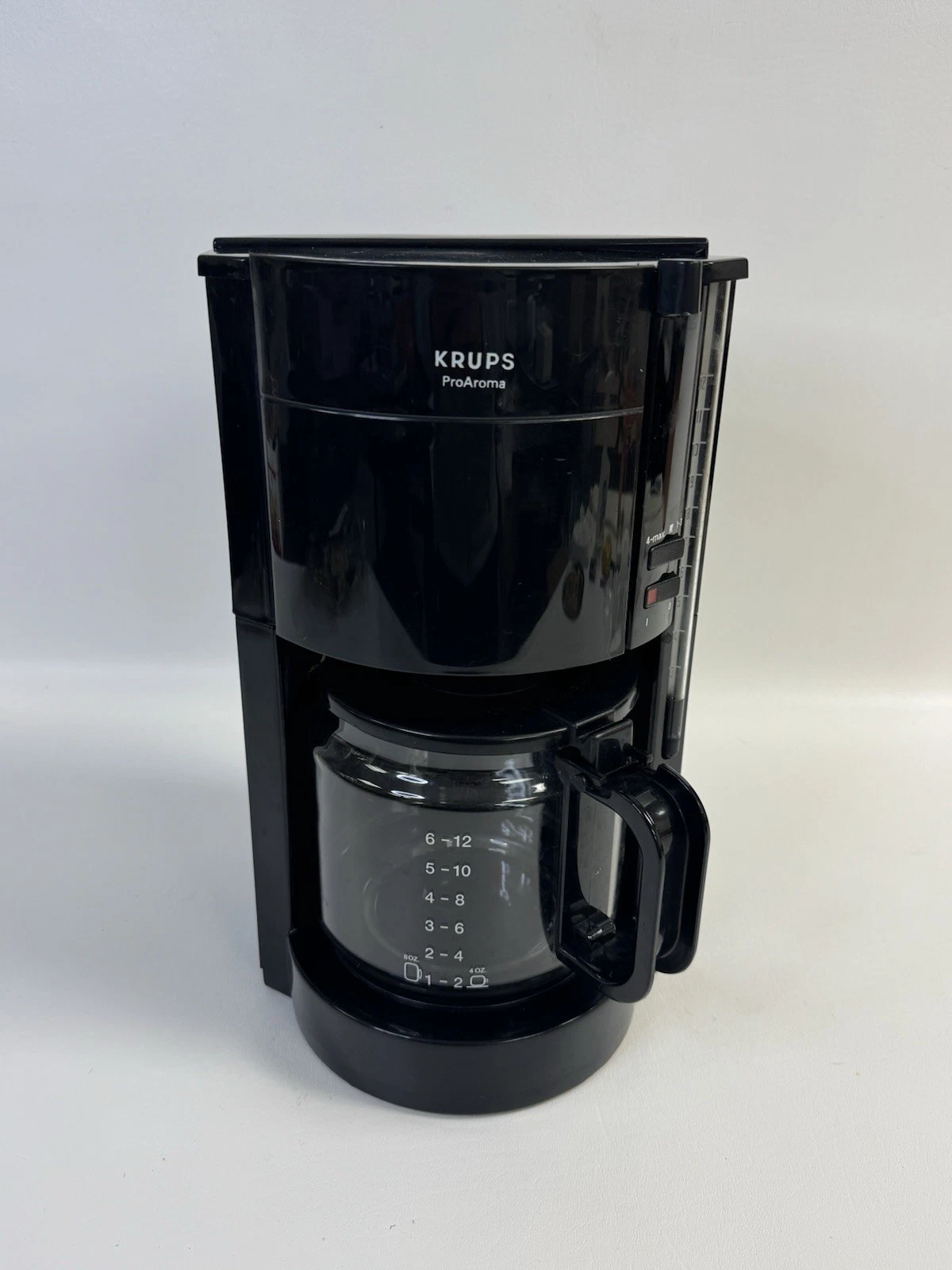 Krups ProAroma 12 Cup Black Coffee Maker w Carafe WORKS