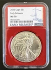 2020 AMERICAN SILVER EAGLE NGC MS 70 Early Releases Red Case