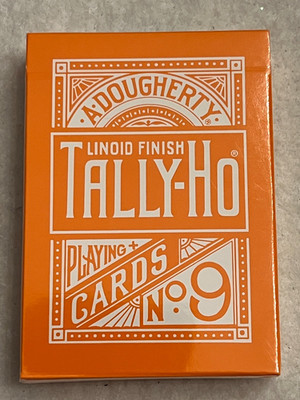 Tally Ho Fan Back Reversed Orange - Playing Cards
