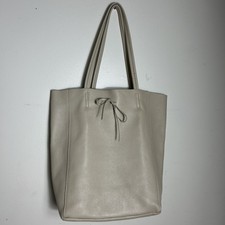 Borsa a tracolla in pelle pelle di ciottoli Made in Italy avorio crema