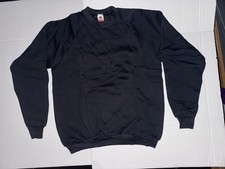 Vintage NOS 90 s XXL Fruit Of the Loom Black Blank Raglan Sleeve Sweatshirt. USA