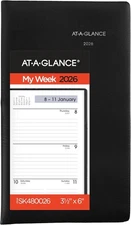 AT-A-GLANCE 2026 Planner, Weekly, 3-1/2 x 6, Pocket Size, Open Scheduling, Da...