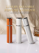 10ml Refillable Perfume Atomizer High end Leather Empty Spray Bottle Travel UK