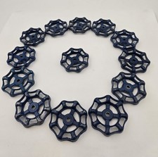 13Pc Vtg Blue Industrial Metal Outdoor Faucet Hose Bib Handle Knob Steampunk Art