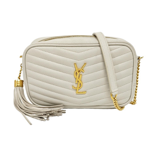 Yves Saint Laurent LOU Mini bags Leather White Free Shipping | Duties Paid