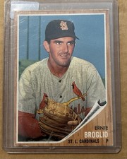 1962 Topps-Cardinals Pitcher Ernie Broglio Card #507! Nice Vintage Card For All