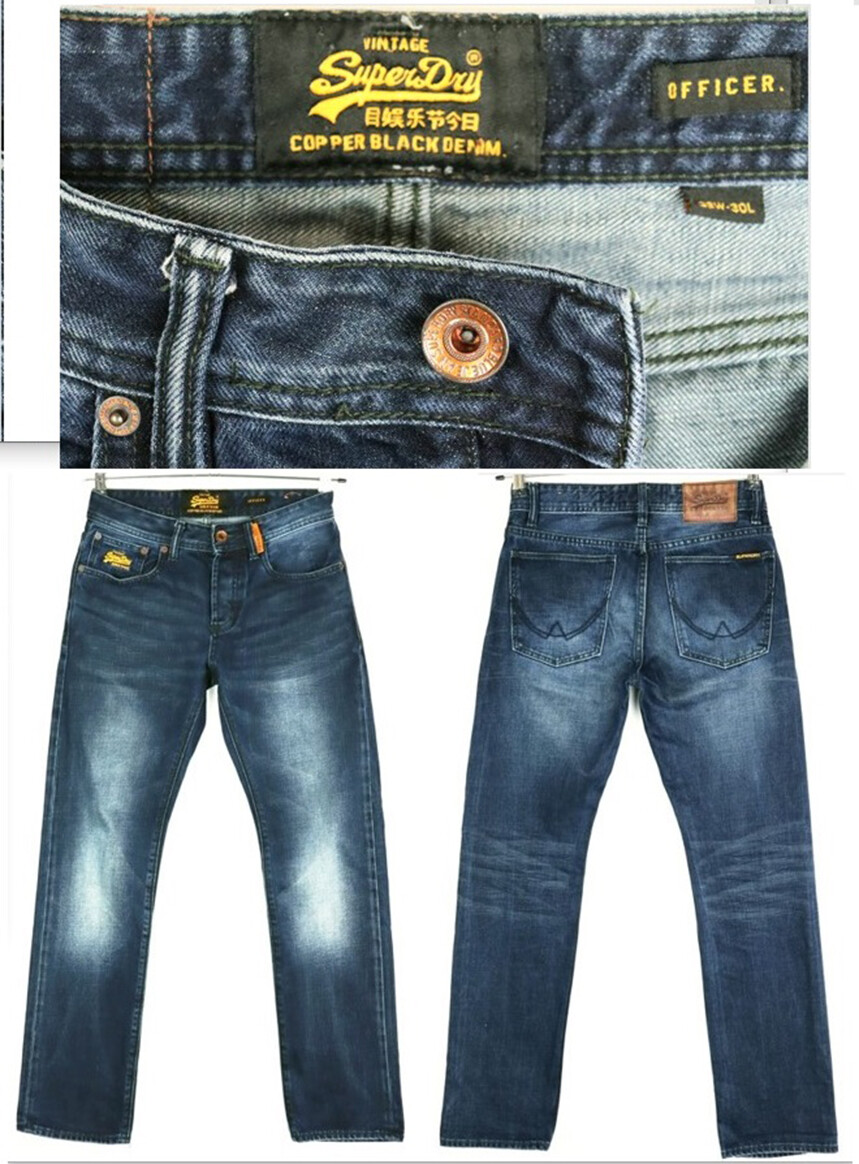 SUPERDRY OFFICER Jeans M70LJ015F2 Straight Vintage Mens Size W28