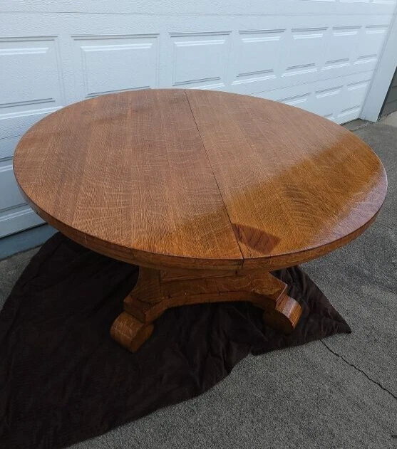 Antique quarter sawn oak table deals
