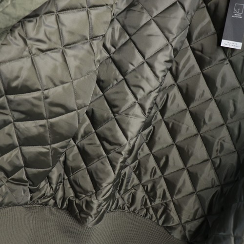 Banana Republic Men's Bomber Jacket Large Olive Green Pockets Heavy Zip Nylon - Picture 20 of 23