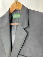 40R Ralph Lauren Blazer LRL 100 Wool Tuxedo Men R Black 97746 Tux