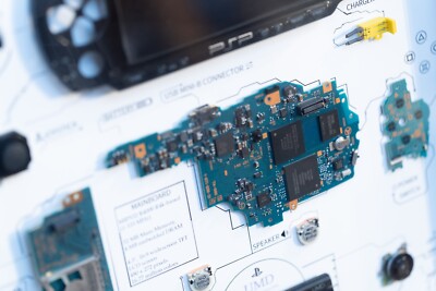 Disassembled PSP 1000 Teardown With Frame, Deconstructed Game