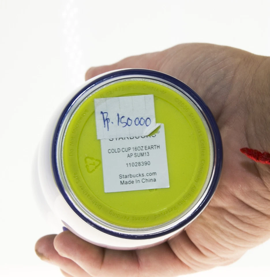 Starbucks Green Earth Swirl Autumn Acrylic Water Dome Lid Bottle Cold Cup 18 Oz - Image 3 of 3