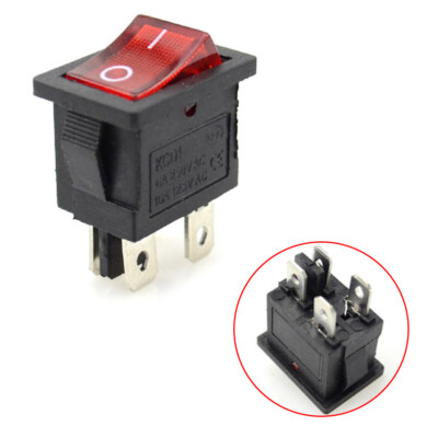 5X KCD1-201N 4 Pin ON/OFF Boat Switch Power Rocker Gear KCD12 W/Light 2 Position