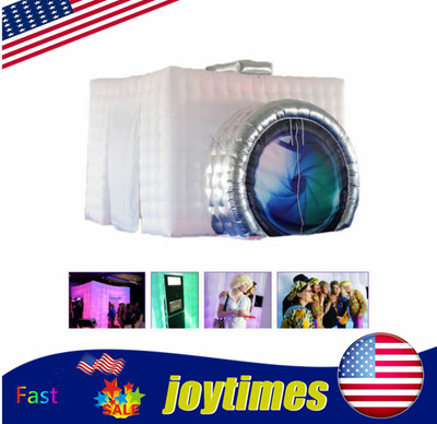 Inflatable Photo Booth Tent w/ LED Light Strip Fan For Wedding Party Studio Tent