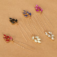 3pcs Marquise Brilliant Rhinestone Hairpins Crstyal U-Shape Hair Pins Headwear
