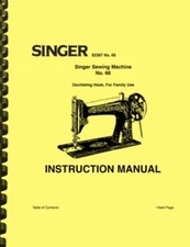 Singer 66 Sewing Machine OWNER'S INSTRUCTION MANUAL