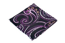 Lord R Colton Masterworks Pocket Square - Onyx Magenta Supremacy Silk - 75 New