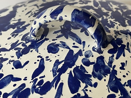 Golden Rabbit Blue White Enamelware 2.5 Quart Cobalt Swirl Dutch Oven Pot - Picture 2 of 6