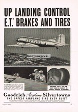 1939 Goodrich Silvertown Airplane Tires Eastern Air Lines DC-3 Vintage Ad