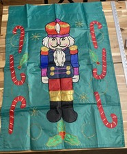 Vintage Christmas Nutcracker Nylon Appliqu  Decorative 28x39 Yard Garden Flag