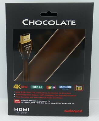 Audioquest Chocolate HDMI 4k, HDR, HDCP 2.2, UltraHD 4 meter 