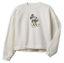 Mickey Mouse Genuine Mousewear Pullover Sweatshirt for Women White Size M New