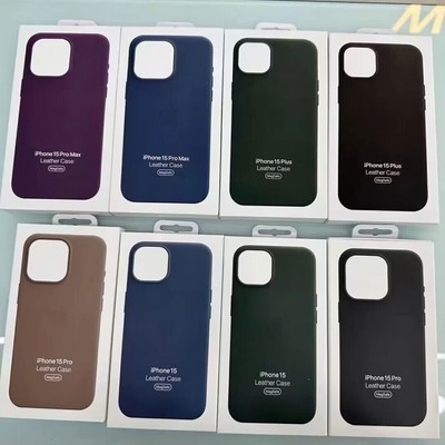For iPhone15/15 Pro/15 Pro Max 15 Plus Original PU Leather Case with MagSafe