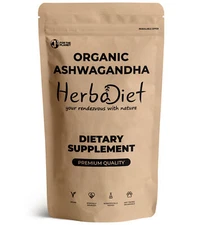 Organic Ashwagandha Root Powder CERTIFIED Sleep Stress Fatigue Anxiety Relief