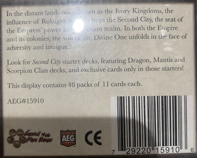 l5r ivory edition booster box Buy Alderac Entertainment Group Legend of The Five Rings: (36 Packs, 16 Cards Each, Age 16+) Online at Low Prices in India L5R Ivory Edition Starter Box
