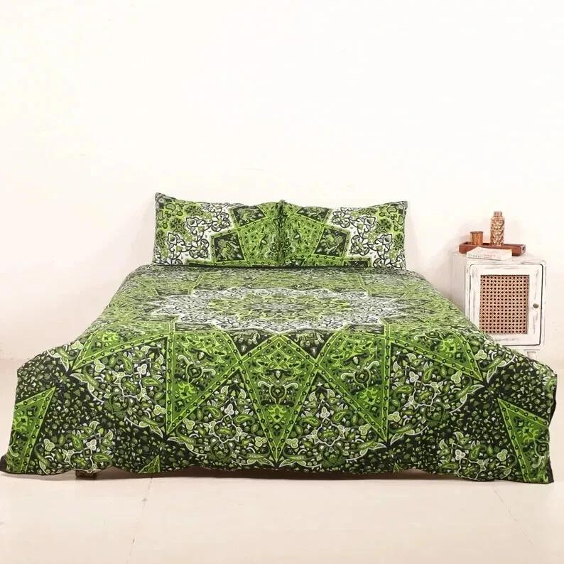 Juego de cama bohemio edredón edredón edredón edredón tamaño king indio mandala Foto 4 de 4