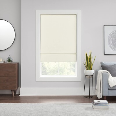 ECLIPSE Kylie Total Privacy Blackout Cordless Lined Window Roman Shade for Livin