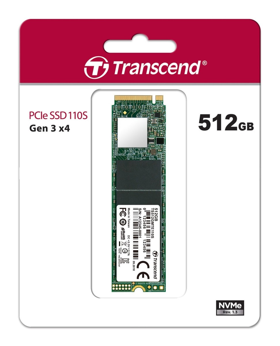 m*e様 Transcend PCIe SSD110S 512GB M.2 22 Transcend 512GB 110S M.2 2280, NVMe PCIe Gen3x4 SSD TS512GMTE110S